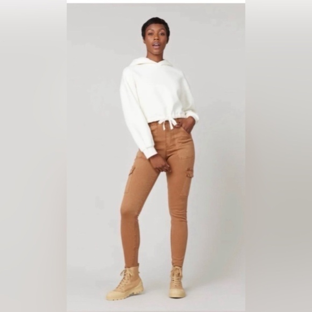 NWT SPANX Stretch Twill Ankle Cargo Pant in Brown Honey Glow Size‎ Large